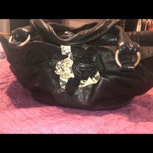 Black leather purse